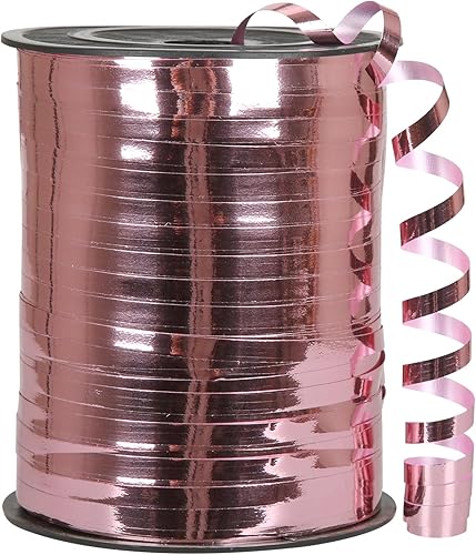 Cinta rizadora de oro rosa, cinta de oro rosa de 500 yardas, cinta rizada metálica brillante para envolver regalos, cuerda de globos, cinta de