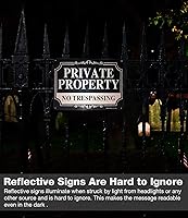 Vista 6 de Paquete de 2 letreros de metal de aluminio libre de óxido de 10 x 7 pulgadas, reflectante, resistente a la decoloración, protección UV, resistente a