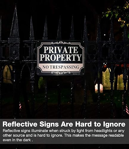 Miniatura 6 de Paquete de 2 letreros de metal de aluminio libre de óxido de 10 x 7 pulgadas, reflectante, resistente a la decoloración, protección UV, resistente a