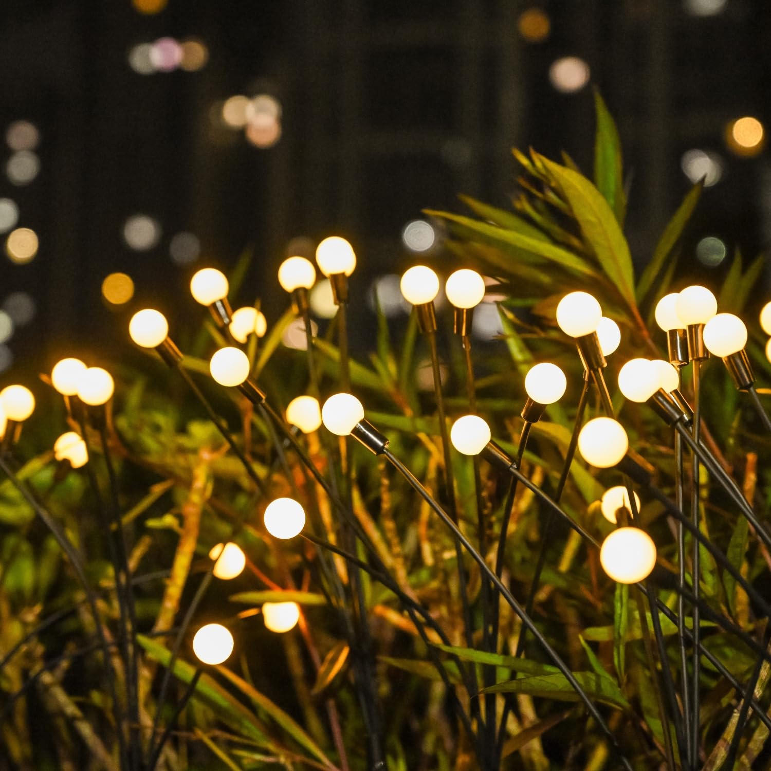 BEPER P207ILO104 Outdoor Solar Lamp, Solar Light with 6 LED Spheres, Garden Fireflies, Solar Garden Lamp, Light with Spike for Paths and Flowerbeds