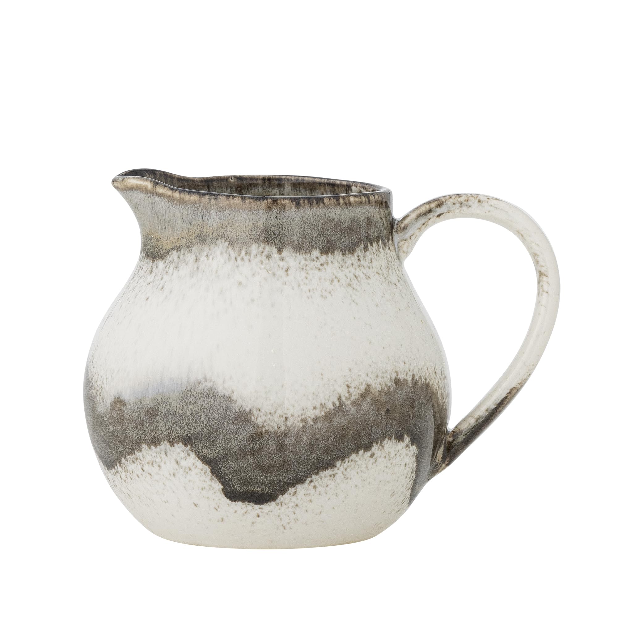 Bloomingville Paula Stoneware Milk Jug - Decorative Design, Milk Jug Perfect for Your Breakfast Table, with Natural Texture, 435 ml (Grey)