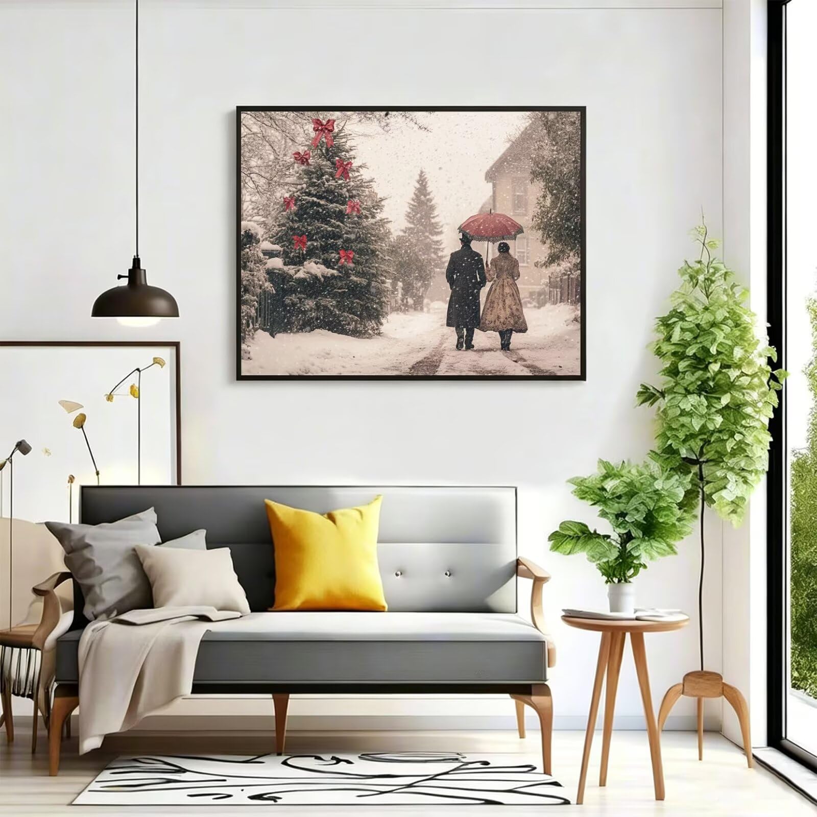 Pintar por Numeros Navidad Pinturas Acrilicas Parejas Pintura por Numeros Lienzos para Pintar, Pintura Acrilica Manualidades, Decoración para Hogar, Regalos Cumpleaños, 90x120cm Sin Marco, q-778