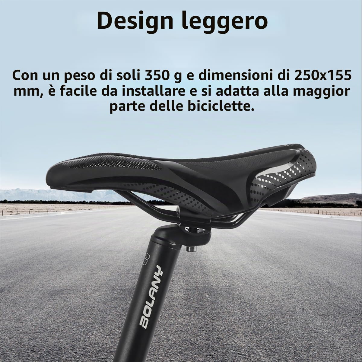 Sella per Bicicletta Comoda, Sella Bici Comoda, Sellino in Memory Foam Ergonomica Con Copertura Impermeabile Unisex per sella per City Bike Mountain Bike