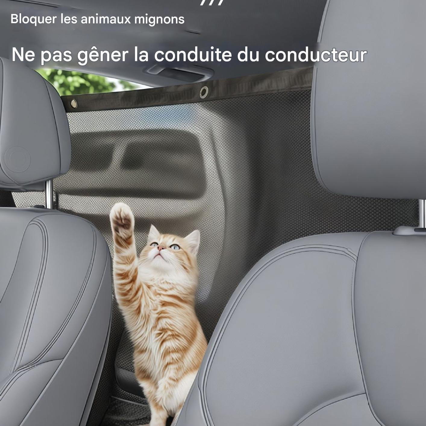 Red De Separación Para Perros En Coche - Barrera Plegable Y Antideslizante, 116x76 Cm, Para Viajes Seguros