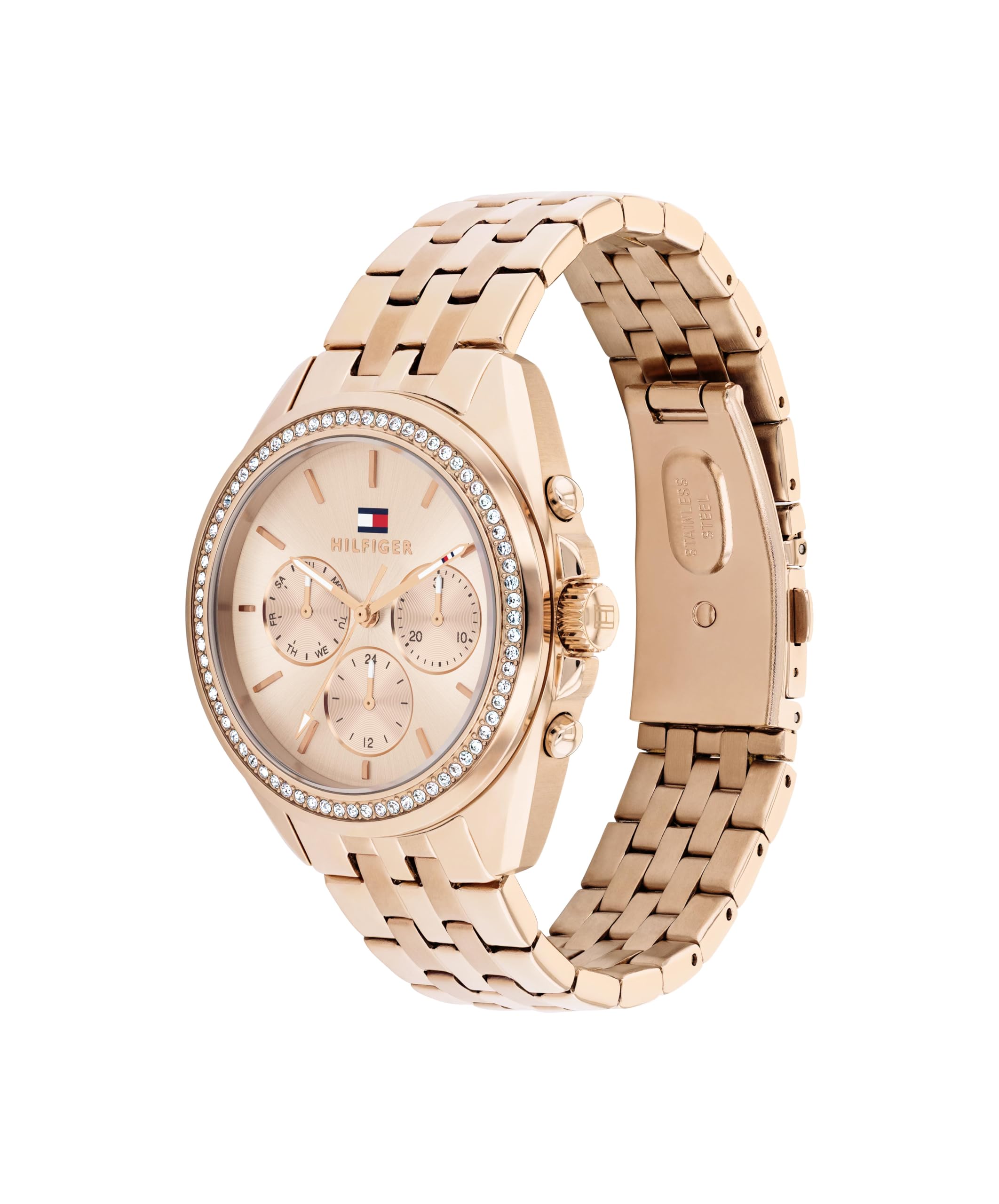 Tommy Hilfiger Orologio analogico multifunzione al quarzo da donna con cinturini in acciaio inossidabile