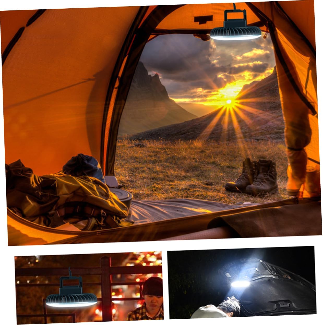 BESPORTBLE USB Charging Tent Camping Light and Fan with Hanging Hook Portable Led Lamp for Outdoor Use Multi-Function Battery Operated Lighting for Tents Travel and Emergencies