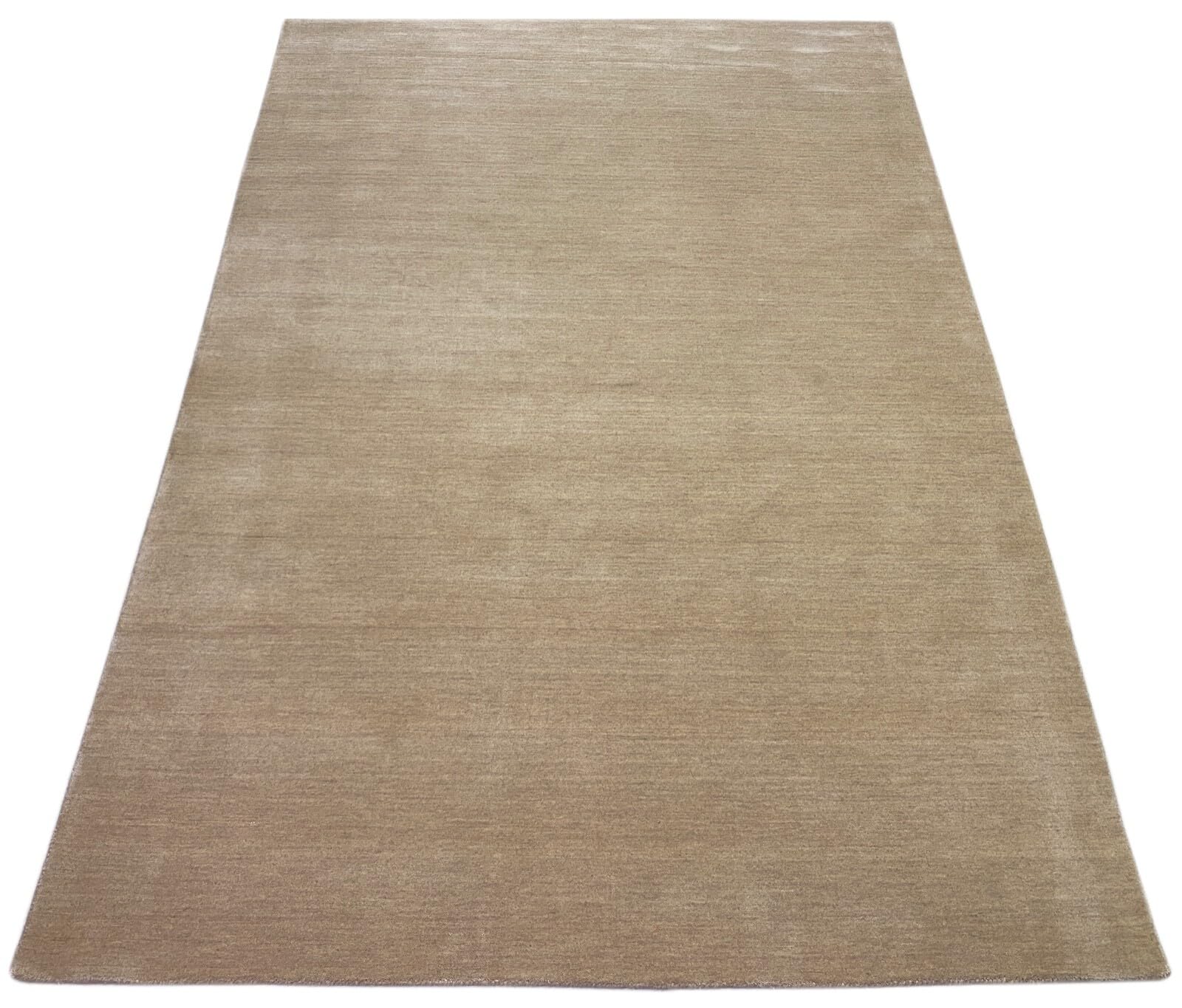 Gabbeh Tapis beige 100 % laine unie tissé à la main G84