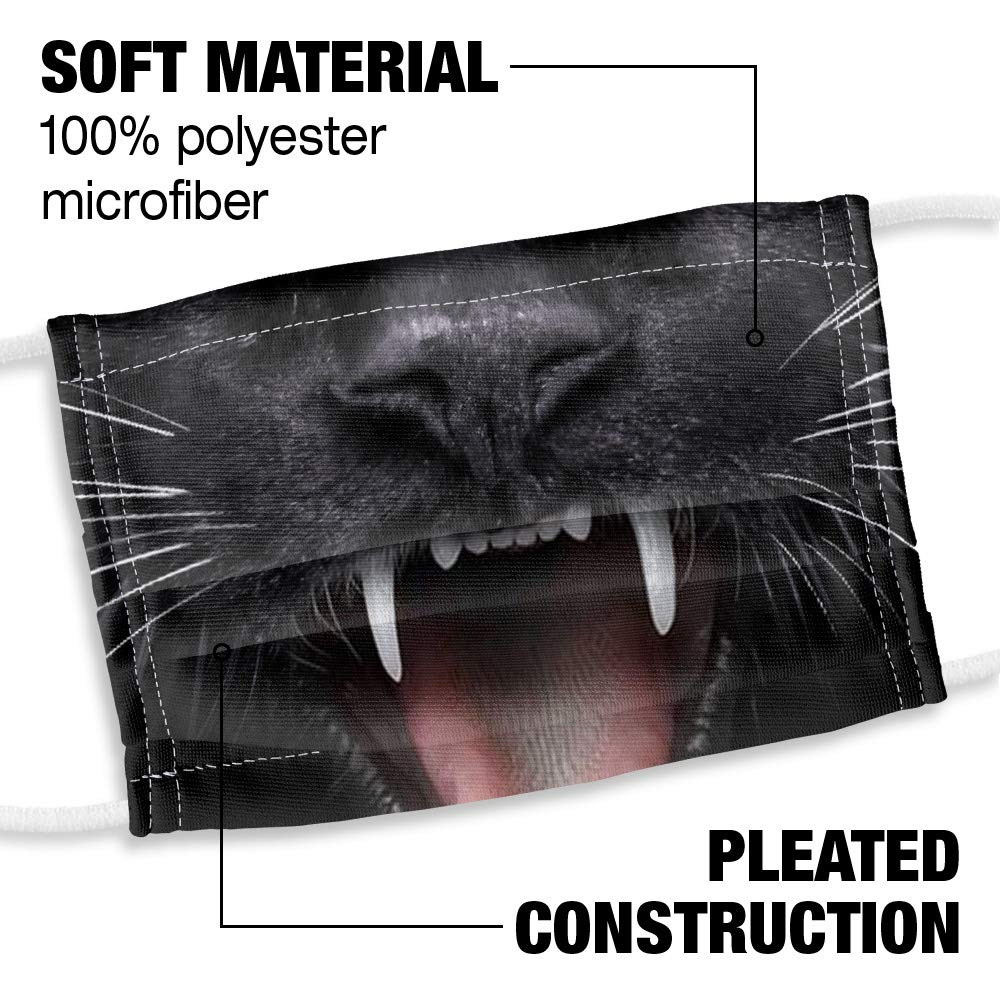 Popfunk Kids Black Cat Hissing 1-Ply Reusable Face Mask Covering with Adjustable Nose Wire