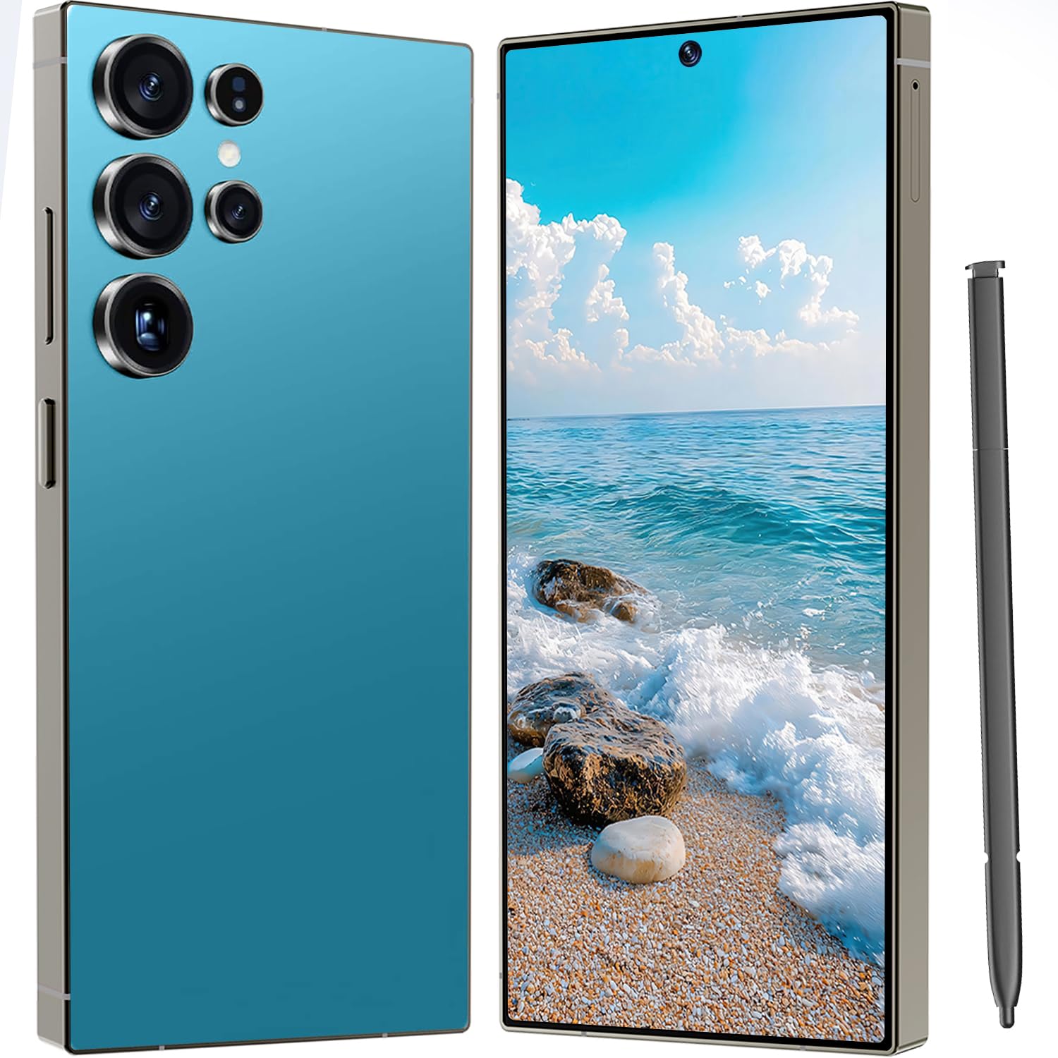 I25 Ultra 5G Unlocked Smartphone,Android 13.0 12GB+512GB Fully Unlocked Cell Phone Built in Pen The Phone,Battery 6800mAh 6.99" HD Screen,48MP+108MP Camera/Dual SIM/Face (Sky Blue 12GB+512GB)