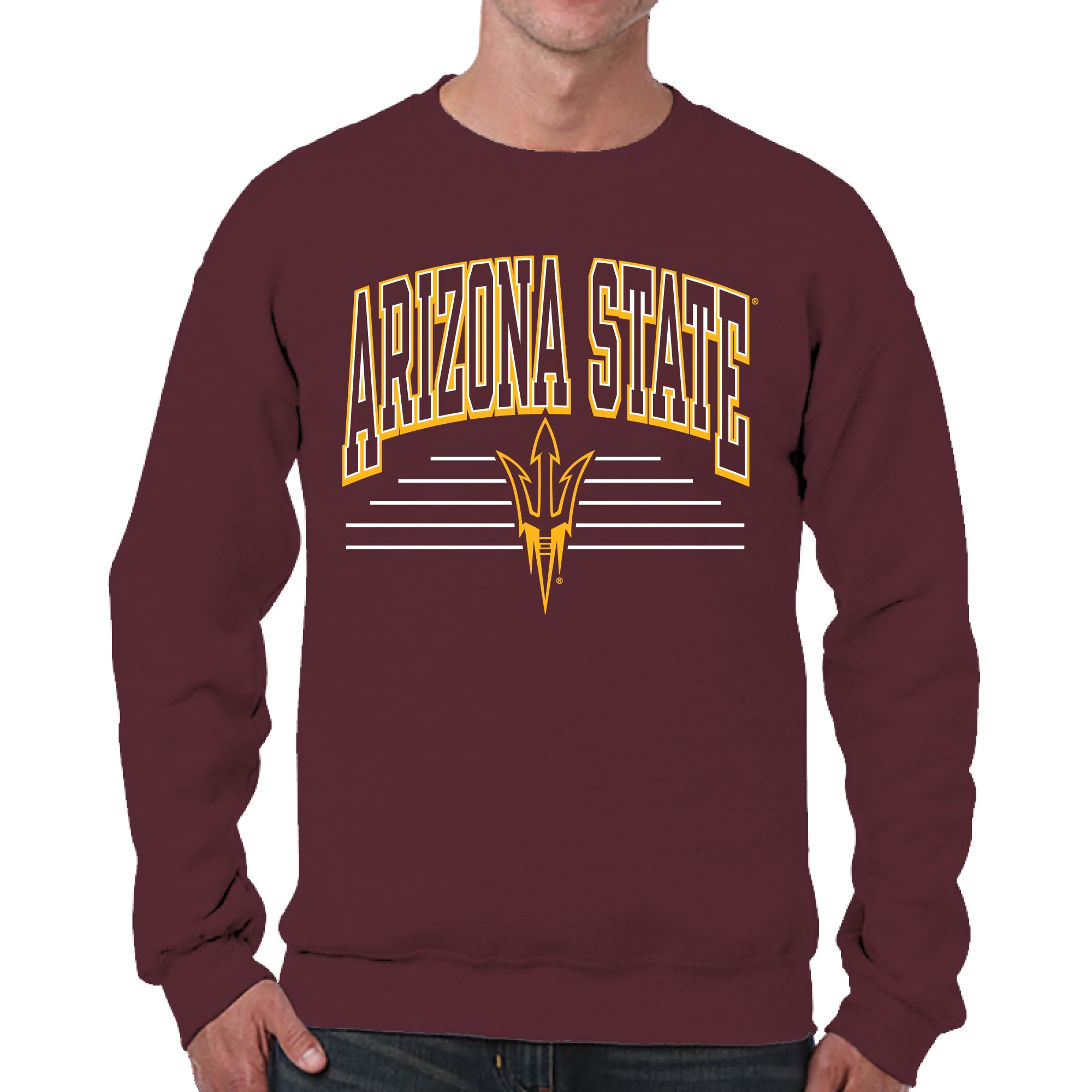 Campus Colors NCAA Adult Unisex Overtime Classics Crewneck Fleece Sweatshirt, Cozy Cotton Poly Blend, Timeless Design, Maroon, Large โ image 1