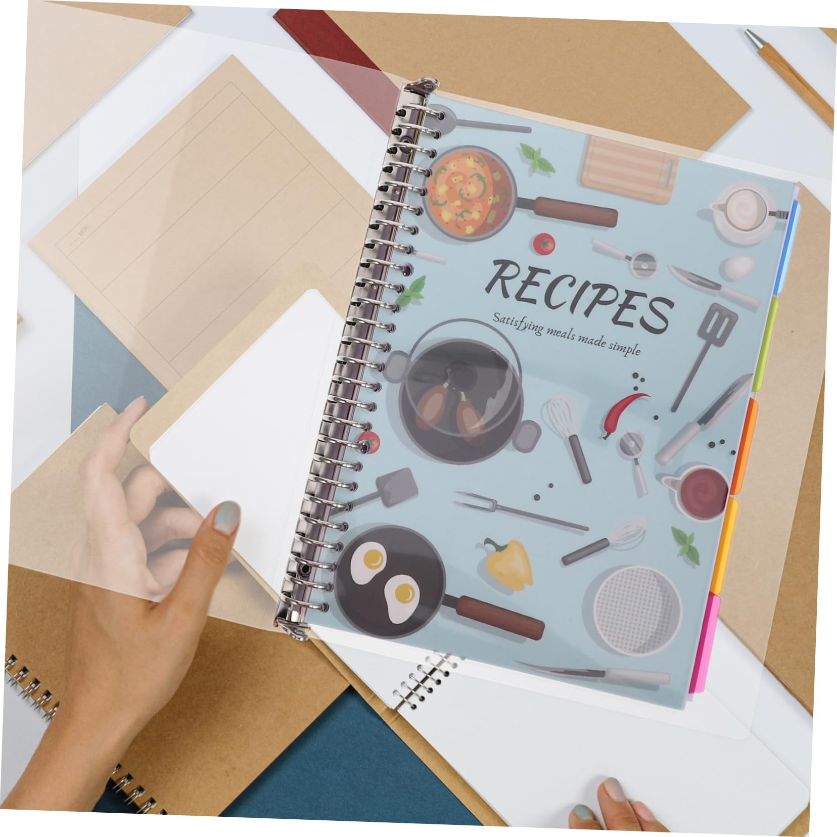 PLAFOPE Raccoglitore Di Ricette Per Casa Libro Di Ricette Libro Di Pianificazione Fai Da Te Portatile Libro Di Scrittura Blocco Note