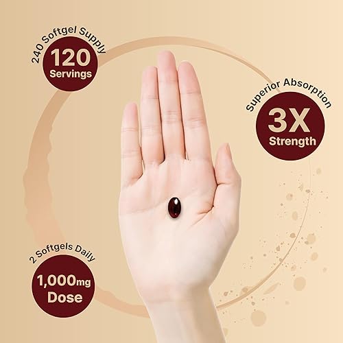 Miniatura 5 de NatureBell Suplemento de aceite de krill antártico de 1000 mg, 240 cápsulas blandas, fuente natural de omega-3, EPA, DHA y astaxantina, sin regusto,