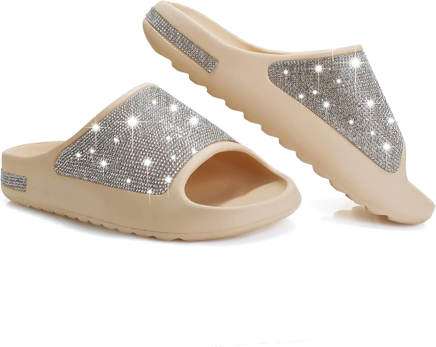 Homtechly Cloud Slides for Women, Diamond Platform Pillow