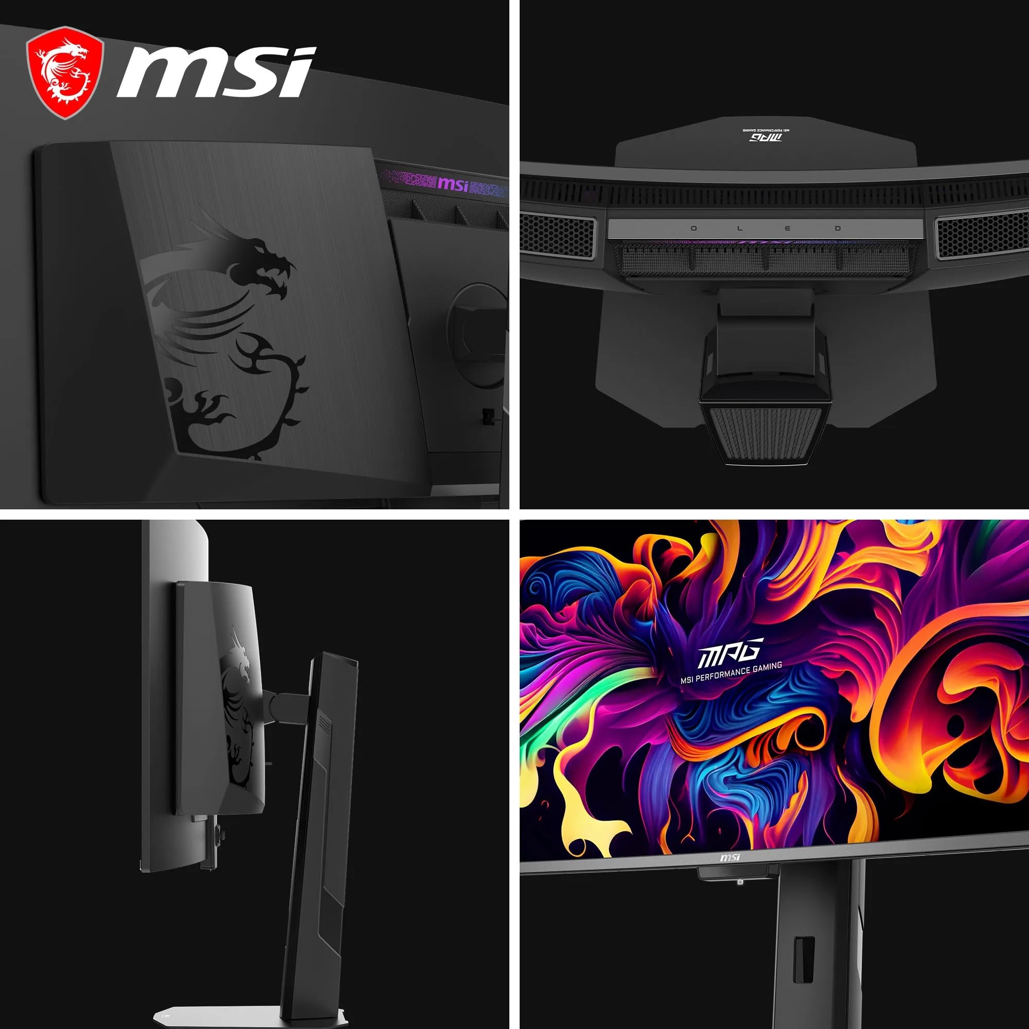 MSI MPG 341CQR X36-34" monitor gier UWQHD (3440x1440, 1800R), 5ª gen QD-OLED, 360Hz, 0,03ms, HDR Customization, Adaptive-Sync, KVM, HDMI 2.1, DP 2.1, USB-C (98W PD), AI Vision, Czarny