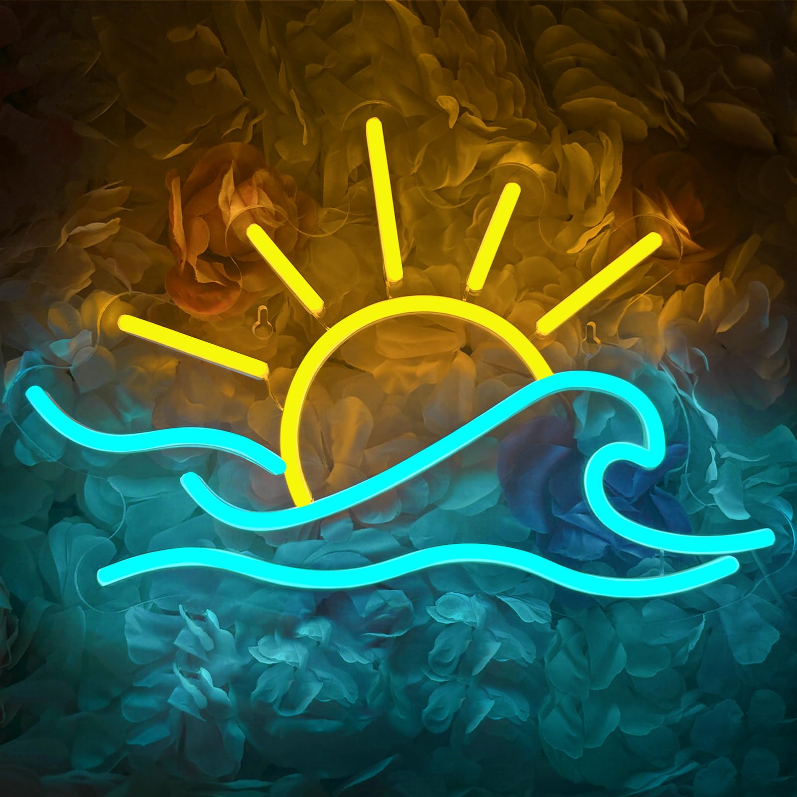Panneau néon tropical avec lever de soleil dimmable, arbre de palme, lumière néon USB, cocotier côtier, néon LED, impression UV, mer, plage, art mural, panneaux lumineux pour la maison, bar, fête sur
