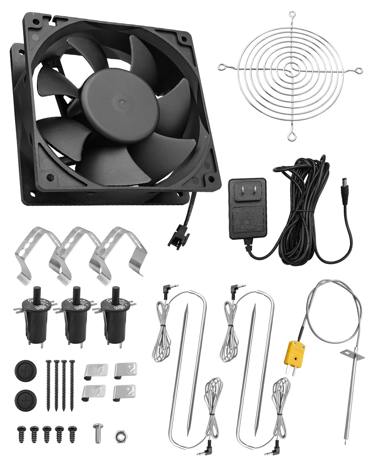 Temperature/Meat Probe Switch Fan Power Adapter Replacement Kit Fit for Masterbuilt Gravity Series 560/800/1050 XL Digital Charcoal Grill & Smoker Replace 9904190041 9904190024 9004190216 9904190040