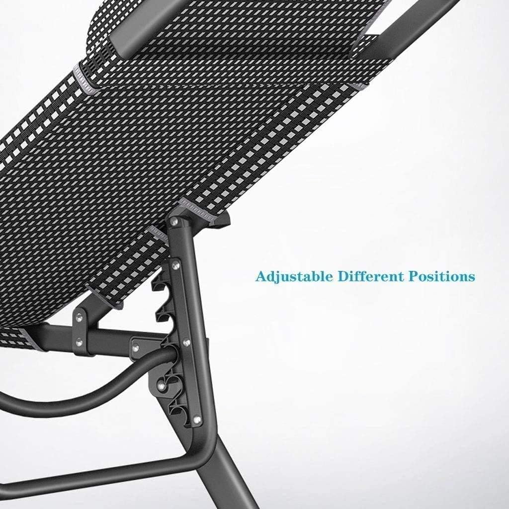 Adjustable Sun Lounger, Lightweight Folding Garden Chair, Reclining Patio Lounge Chair with Foldable Backrest for Outdoor Office and Patio (C-Gray)