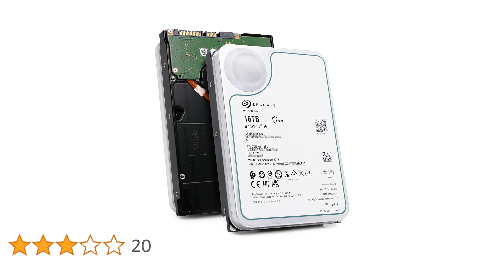 【HDD】Seagate IronWolf Pro 16TB Seagate IronWolf Pro 16TB Recertified Enterprise Hard Drive
