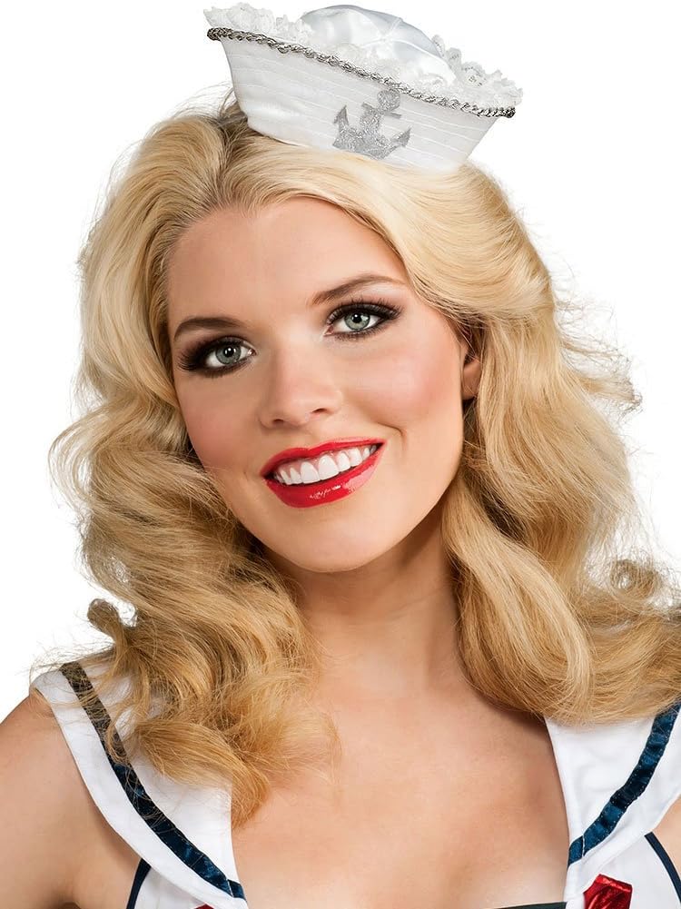 Rubie's Costume Co Womens Mini Sailor Hat With Silver Anchor