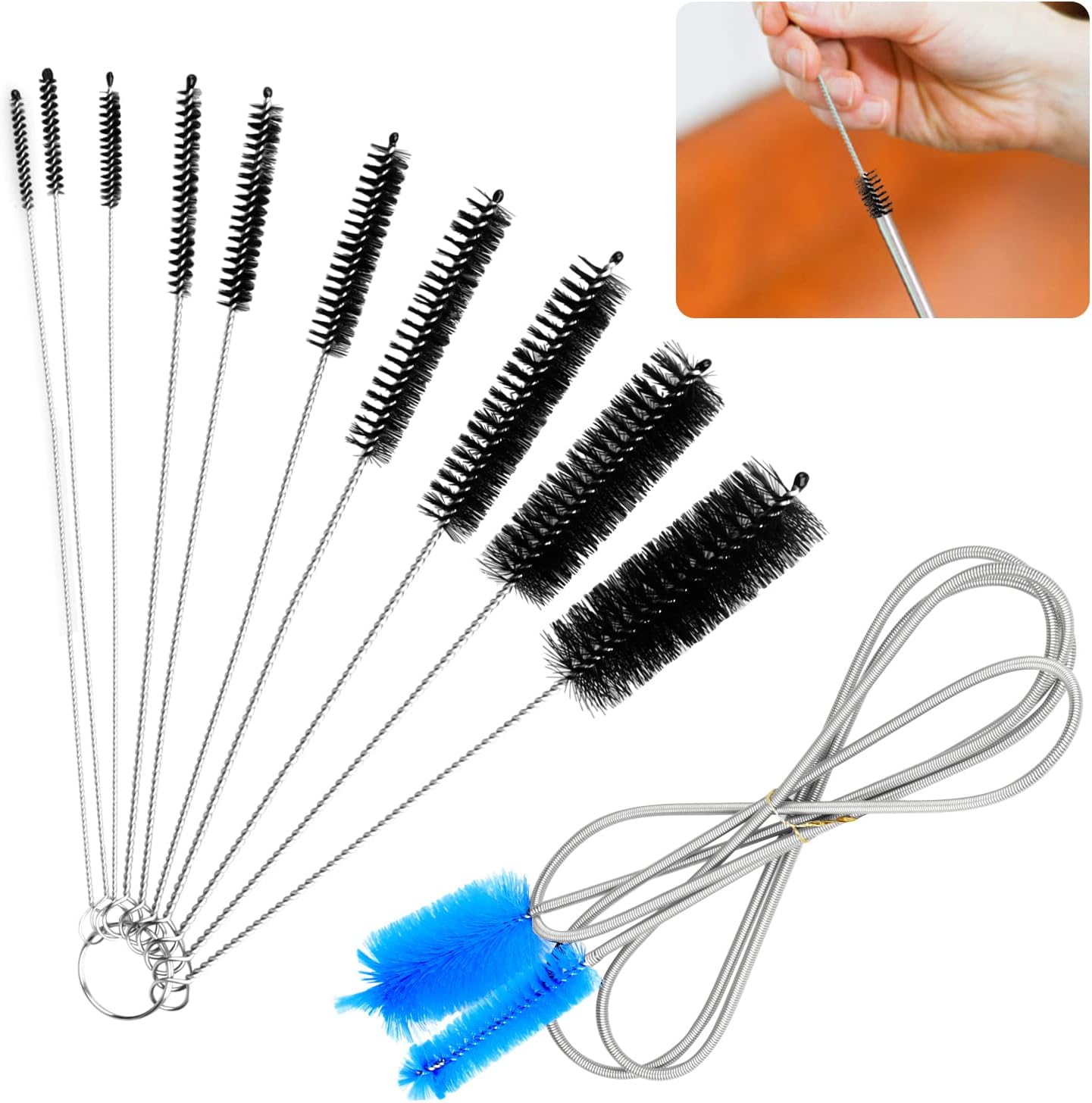 Powmag Reinigungsbürsten Klein Set, 11 Stück Nylon Reinigungsbürste mit