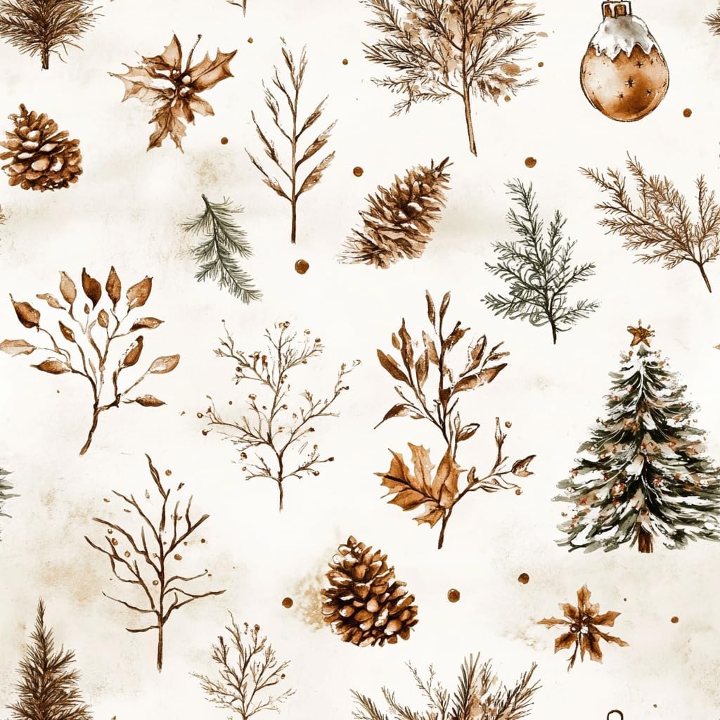 Vinjiasin Christmas Peel and Stick Wallpaper, Self Adhesive Removable Wallpaper, Thicken Christmas Contact Paper for Bedroom Walls Living Room Window Fireplace Decoration(17.3"x 196.8")
