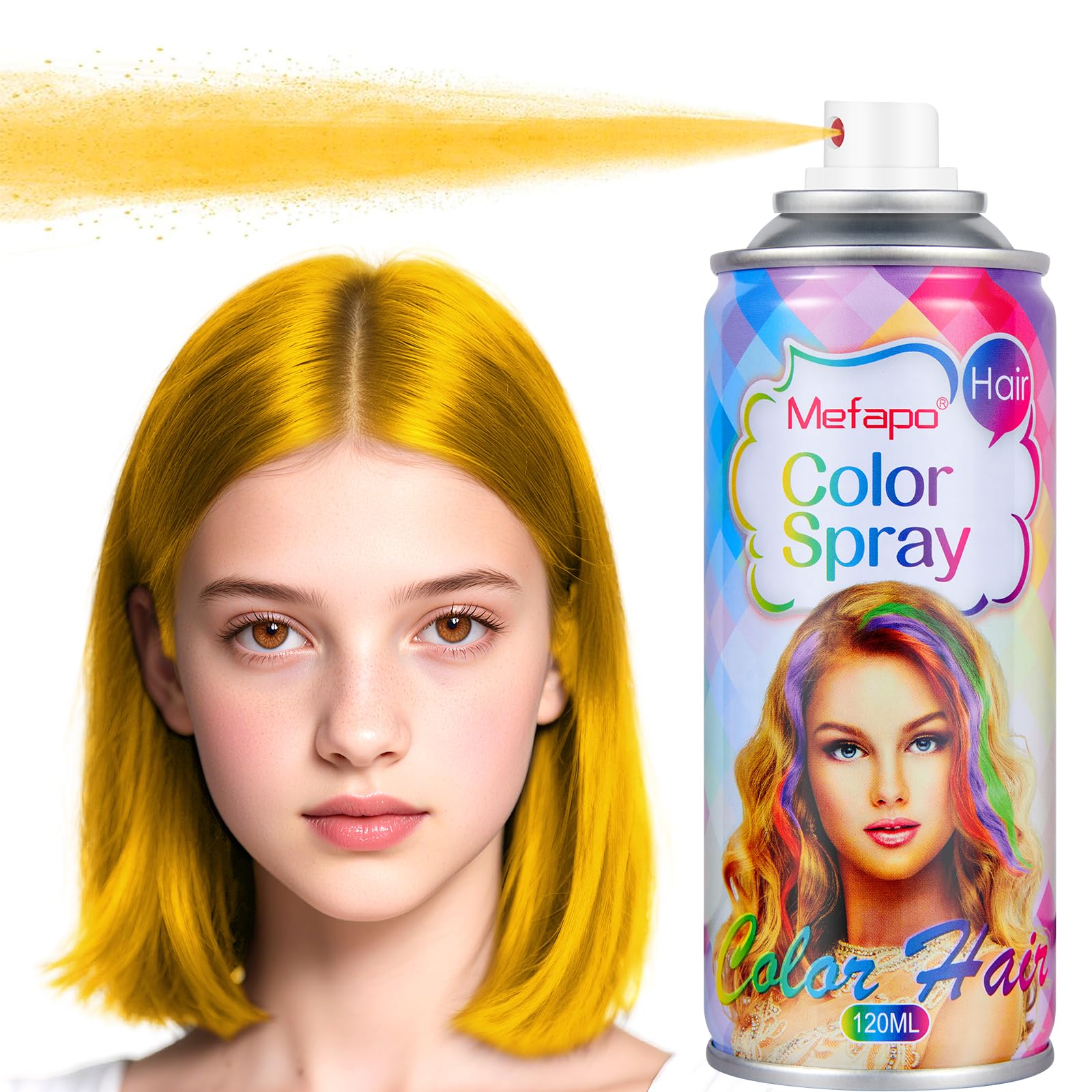 Blonde Hair Spray, Gold Temporary Hair Color Spray for Kids Women Men,Washable Yellow Hair Spray，Natural Gold Hair Color Wax With Non Damaging for Party, World Cup 2026, Cosplay (Blonde 120ML)