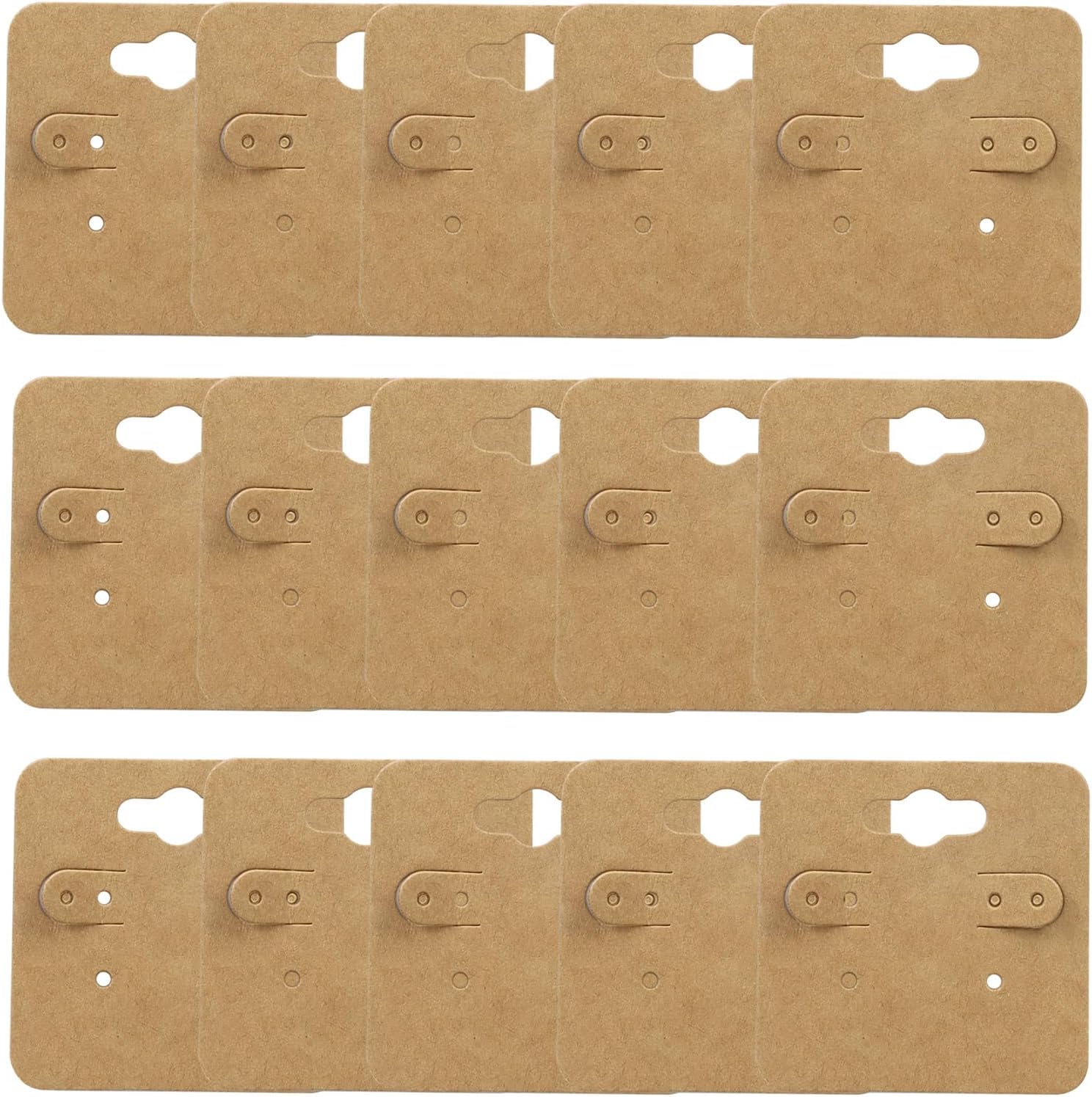 OSVJE 100 Pack Earring Display Holder Cards, Brown Earring Hanging, Jewelry Display Cards for Selling/Retail Jewelry DIY Crafts