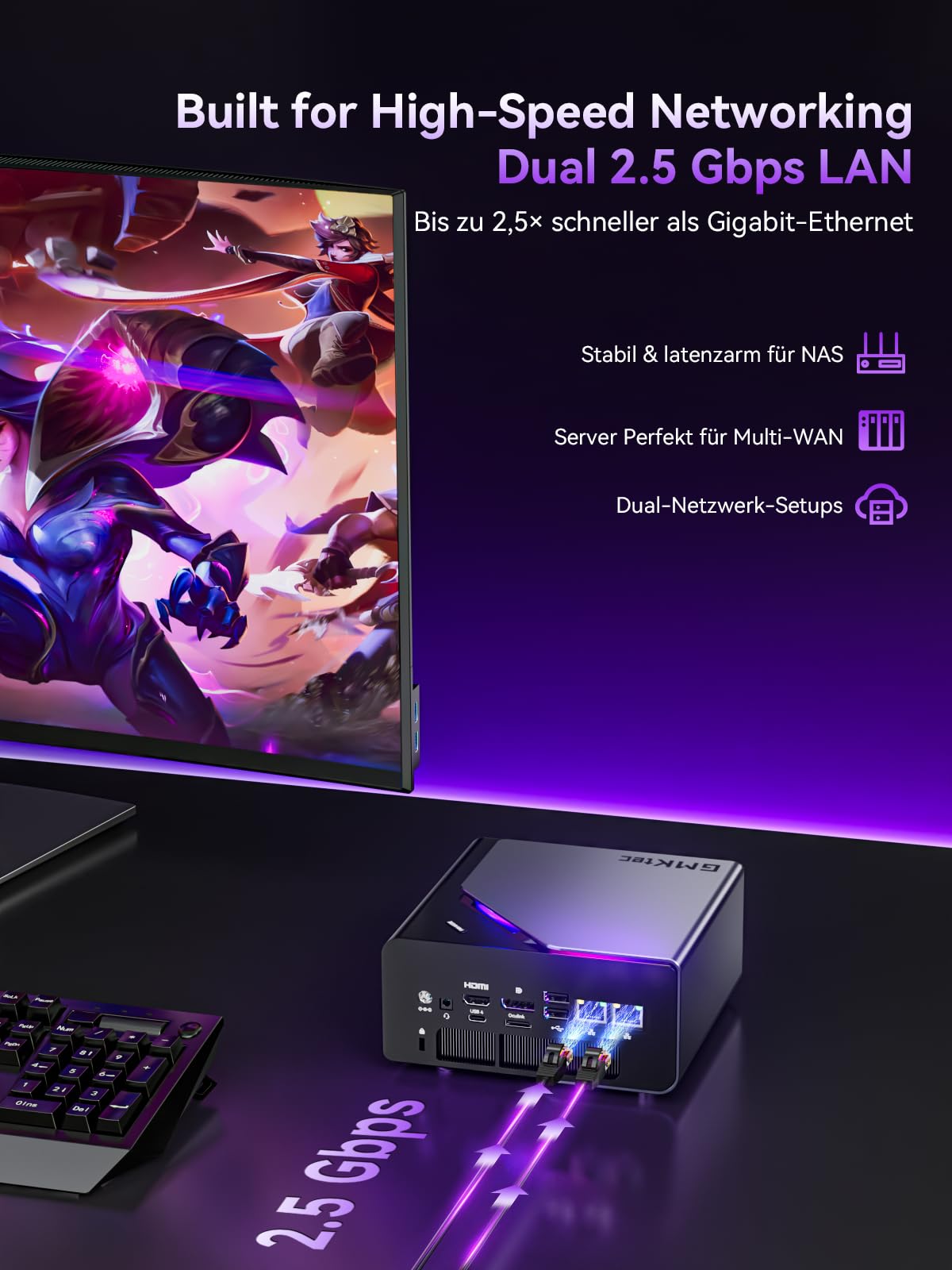 GMKtec K15 AI Oculink Mini PC mit Intel Core Ultra 5 125U Prozessor, Barebones ohne RAM/SSD/OS, Desktop-PC AI Boost, 3X M.2 2280 Speichererweiterung, Dual NIC 2.5GbE, HDMI 2.1, USB4