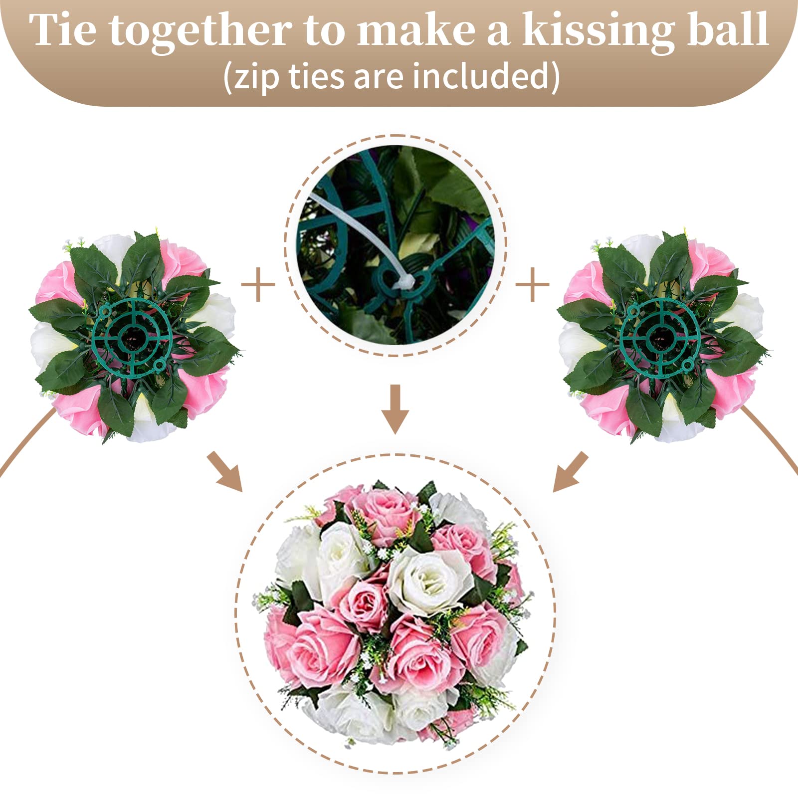 Sziqiqi 10 Stück künstliche Blumen Seide Rose Blumen Anzug für Hochzeit Party Mittelpunkt Straße Blei Blumenregal Dekorationen 10 Stück | 25,4 cm Kunstseide Kunstrosen-Arrangement für Hochzeit, Party, Geburtstag, Gang-Blumenregal, Heimdekoration