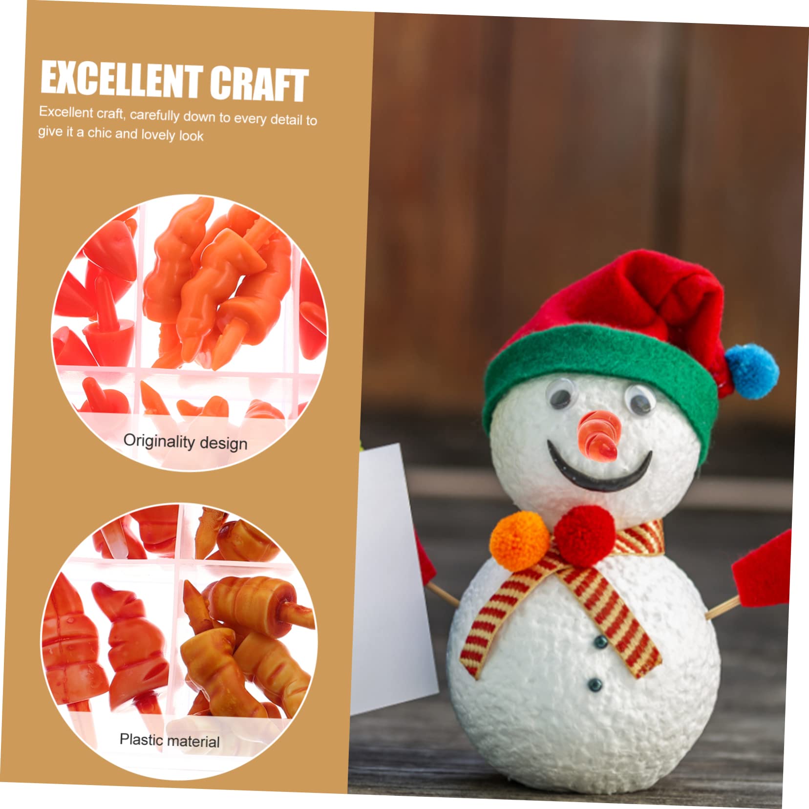 SEWACC 8 Kartons Schneemann Nase Winterhandwerk Nase für Festival-Schneemann-Nase winterdeko Christmas-Decorations Spielzeuge DIY-Verzierung Material zum Schneemannbauen Plastik