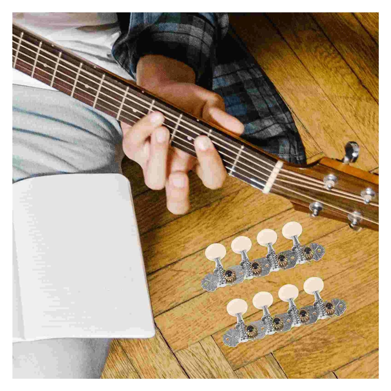 Gitarren-Tuner-Clip, Mandolinen-Tuner, Instrumentenwirbel, Ukulele, Metall, kabelloses System(Golden)