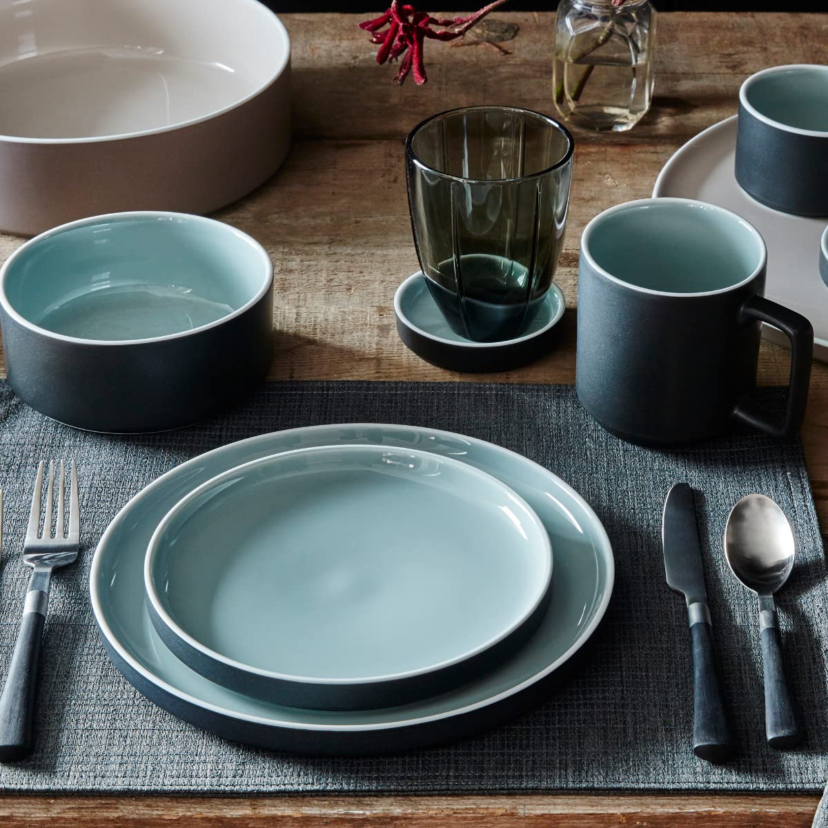 Amazon.com | Noritake ColorTrio Graphite 16-Piece Stax Dinnerware