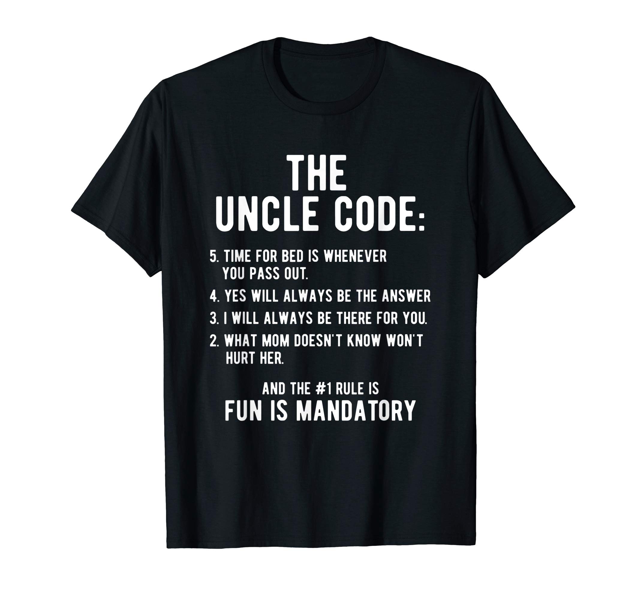 Funny Uncle Gifts By Design Tee CompanyUncle Code Cool T-Shirt - Men's Black Medium Classic Fit Short Sleeve Crew Neck T-Shirt - Funny Uncle Gifts From Niece NephewOEKO-TEX STANDARD 100