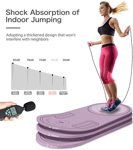 Miniatura 4 de Tapete de cuerda de saltar de 8201.181 in, tapete de ejercicio duradero, antideslizante, tapete de entrenamiento con cuerda de saltar y bolsa de
