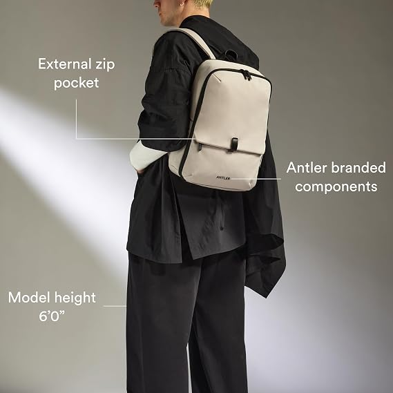 ANTLER Urban Light Backpack, 17L, Laptop Sleeve, Work & Travel Bag, Taupe