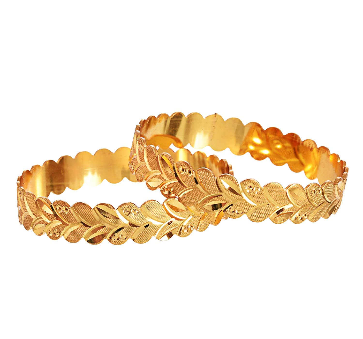 Women's Gold Plated Traditional Designer Plain Bangles Kada For Women