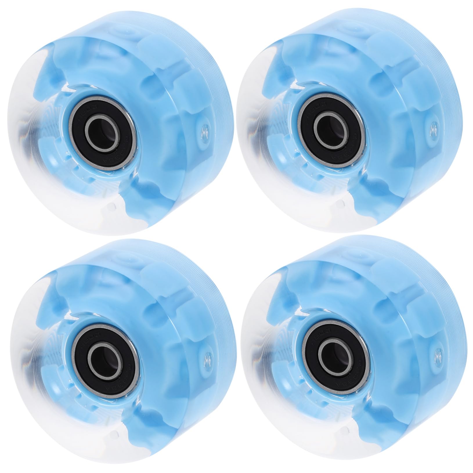 Vaguelly 4pcs Roller Skate Wheels Eye-catching Pu Replacement Wheels for Outdoor and Indoor Skating Dark Design for Street and Sidewalk Performance