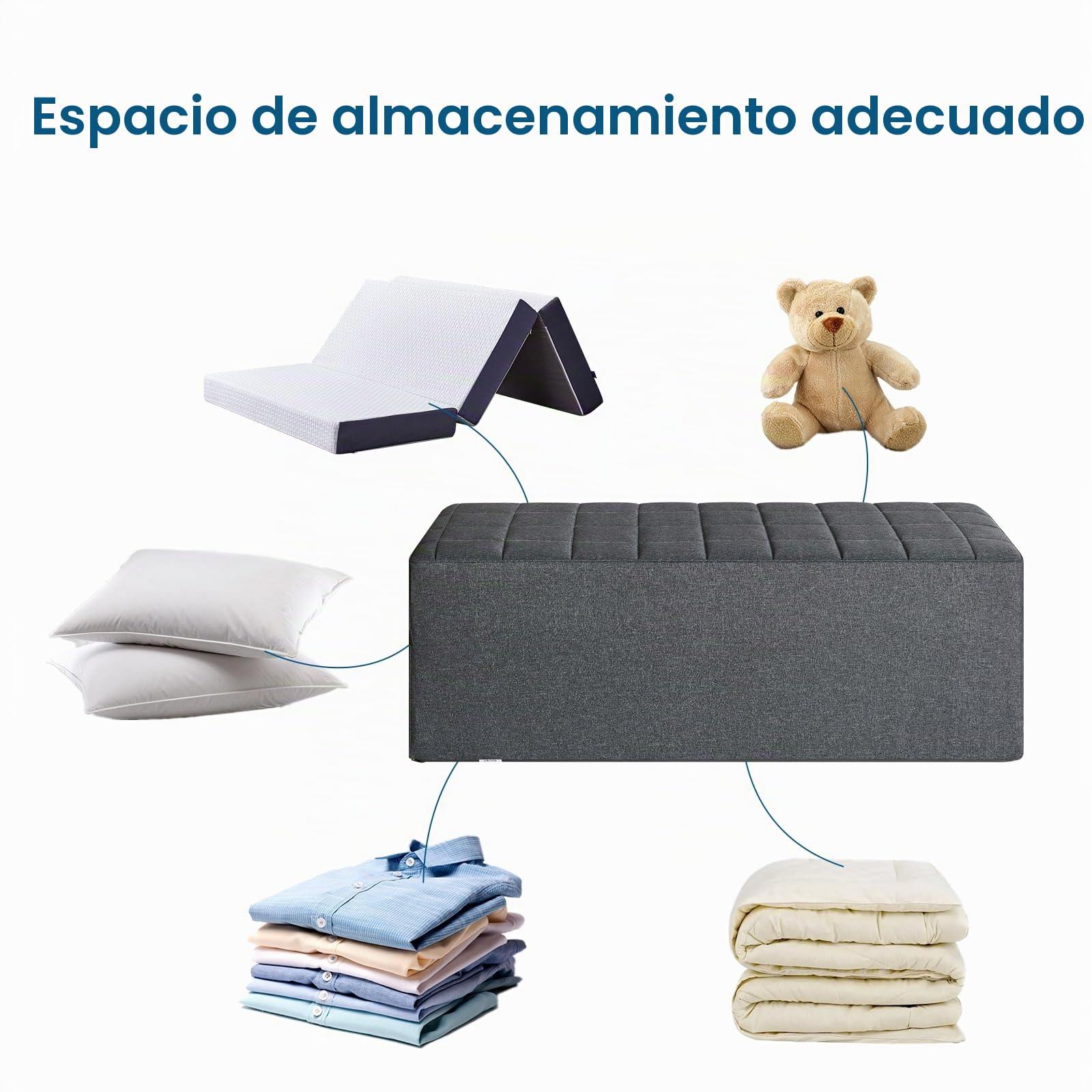 Inofia Funda de colchón plegable, bolsa de almacenamiento de colchón plegable, funda de sofá cama, funda de transporte duradera para colchón doble triple plegable de 15 cm, lavable (colchón no