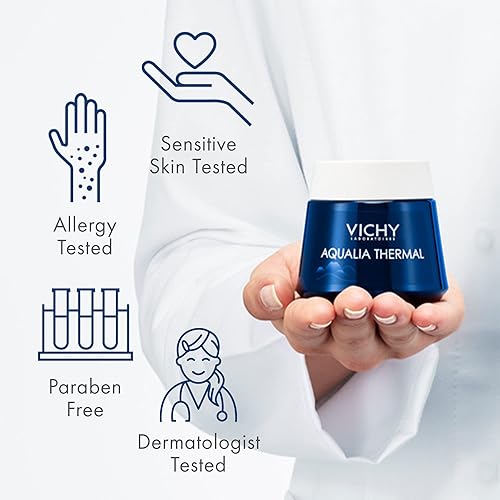 Miniatura 5 de Vichy Aqualia Thermal Spa Face Night Cream and Overnight Mask with Hyaluronic Acid Moisturizer for Face and Neck Moisturizing Night Time Anti