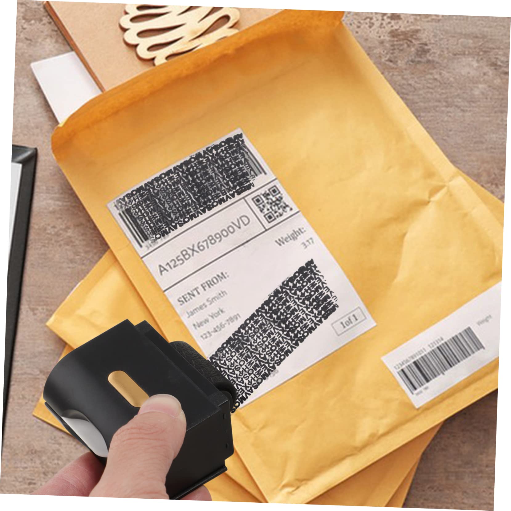 5 Pz Timbro a Di Codifica Di Oscuramento Dell'identità Di Sigillo Segreto Timbro a Per La Privacy Con Inchiostro Strumenti Domestici Plastica Black