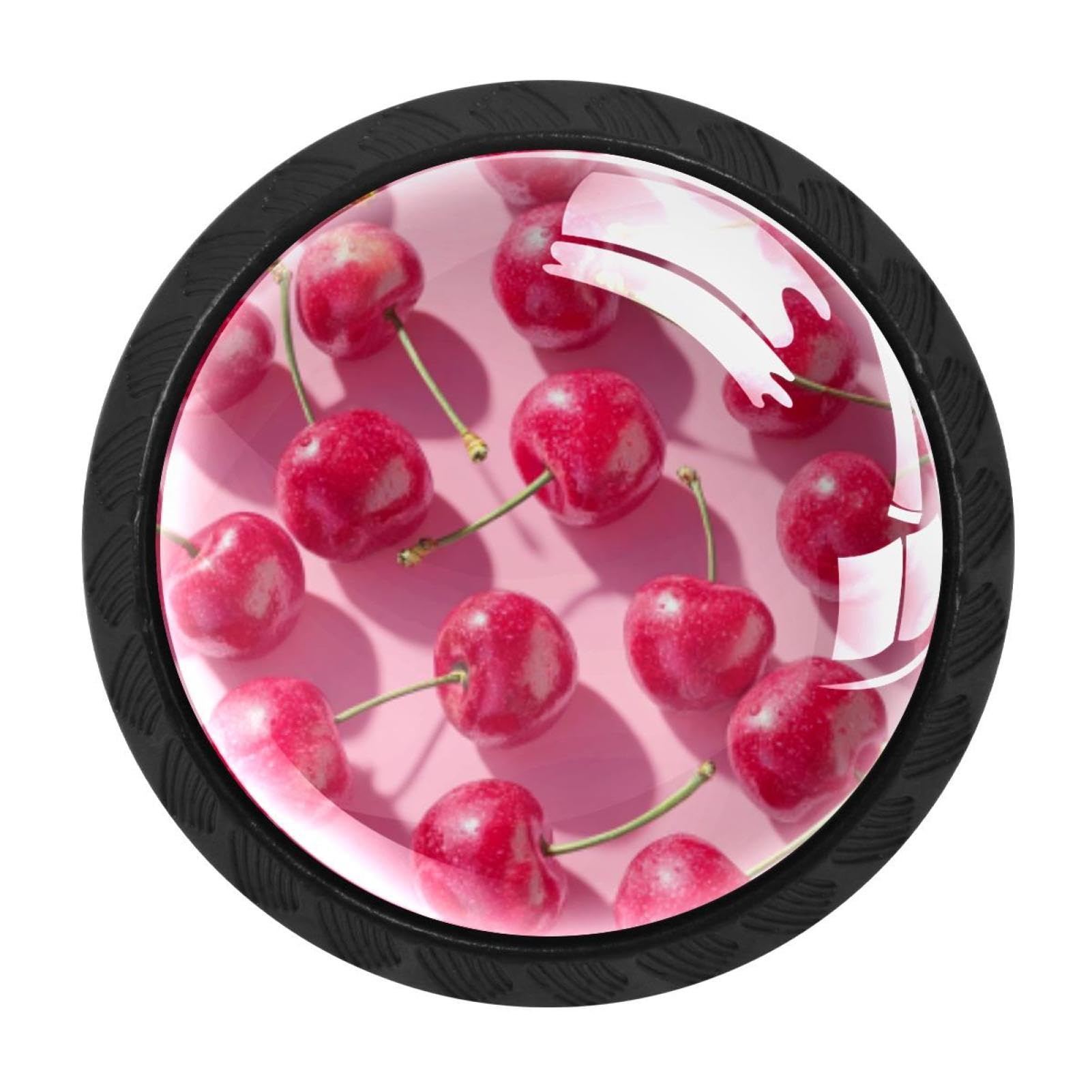 Chenzzzz Multicolored 02 4 Pack Pink Cherry Patter (2) Drawer Knob Cabinet Hardware