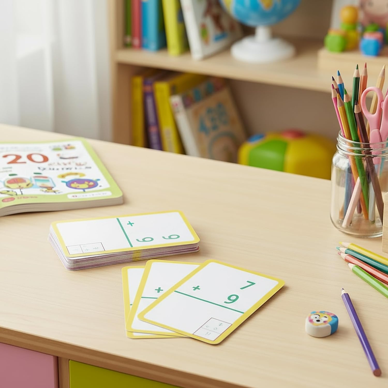 BAZIC Products Addition Flash Cards, Numbers Math Flashcards at School Home, Problem Solving (36/Pack), 24-Packs