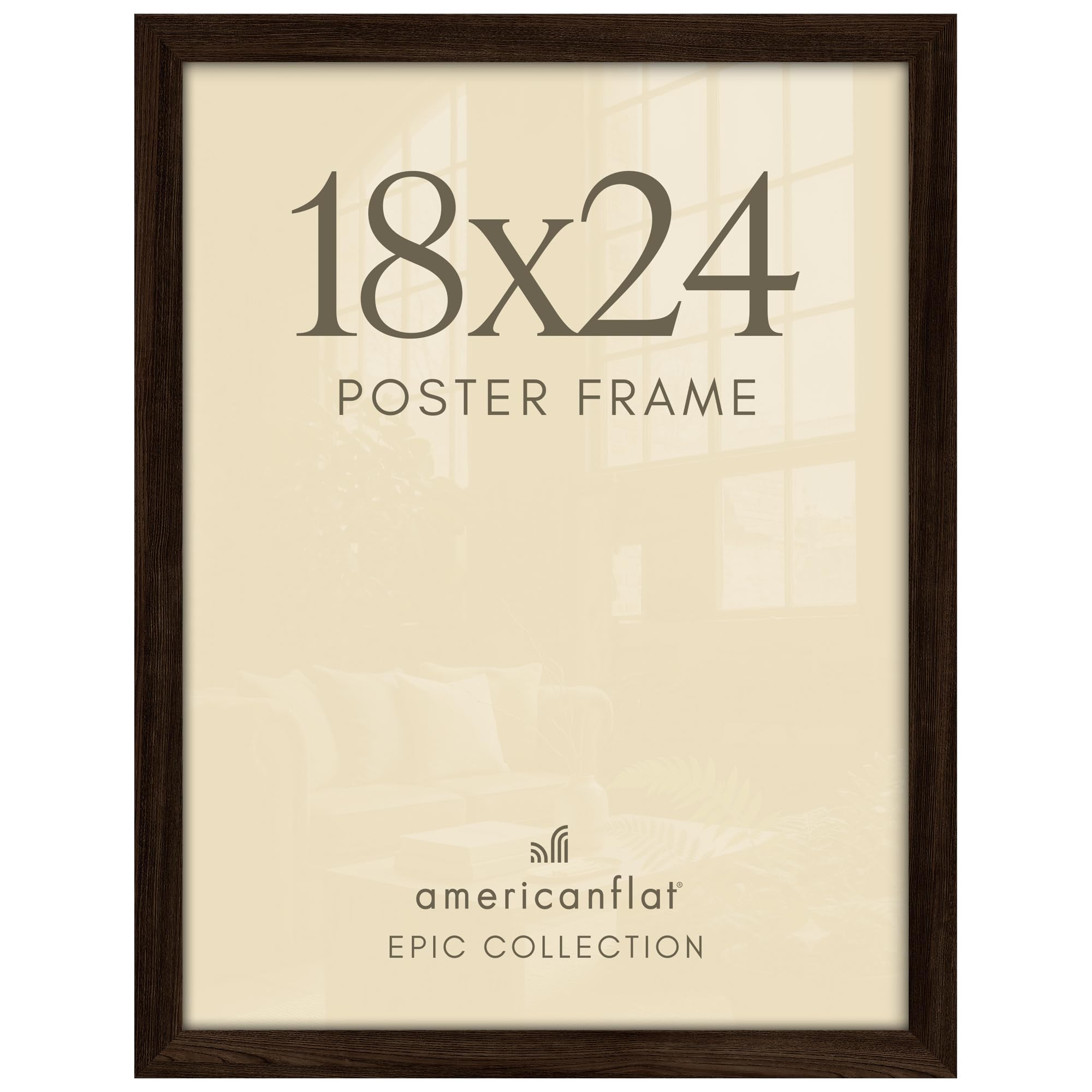 Americanflat 18x24 Poster Frame - Engineered Wood - Mahogany