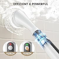 Vista 5 de Cepillo eléctrico giratorio – Cepillo de limpieza inalámbrico recargable con cuerpo completo IPX7 impermeable, 6 cabezales intercambiables y modos