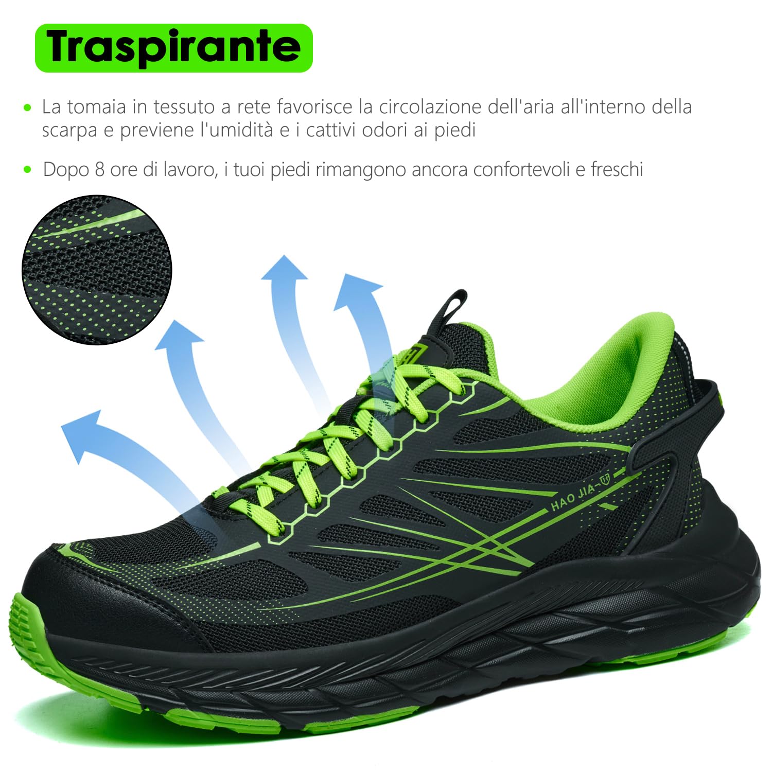 RUGNOR Scarpe Antinfortunistiche Uomo Donna Estive Scarpe Antinfortunistica Leggere Comode Traspirante Scarpe da Lavoro EU 37-46