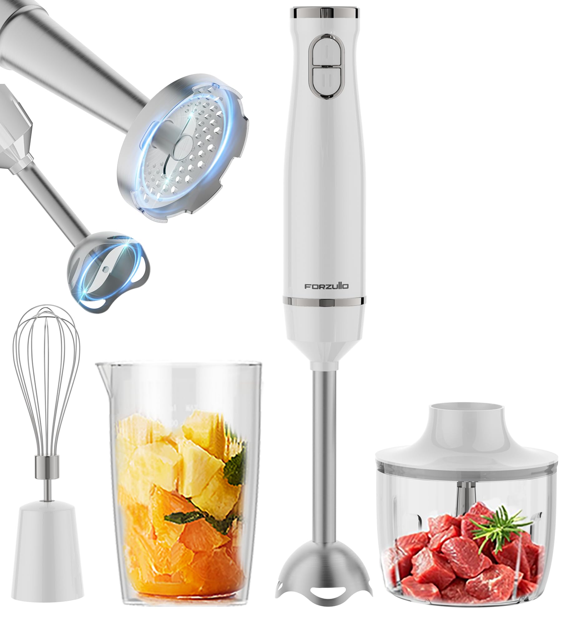 Immersion Blender, Forzullo Electric Hand Blender 450W with Ⅰ and