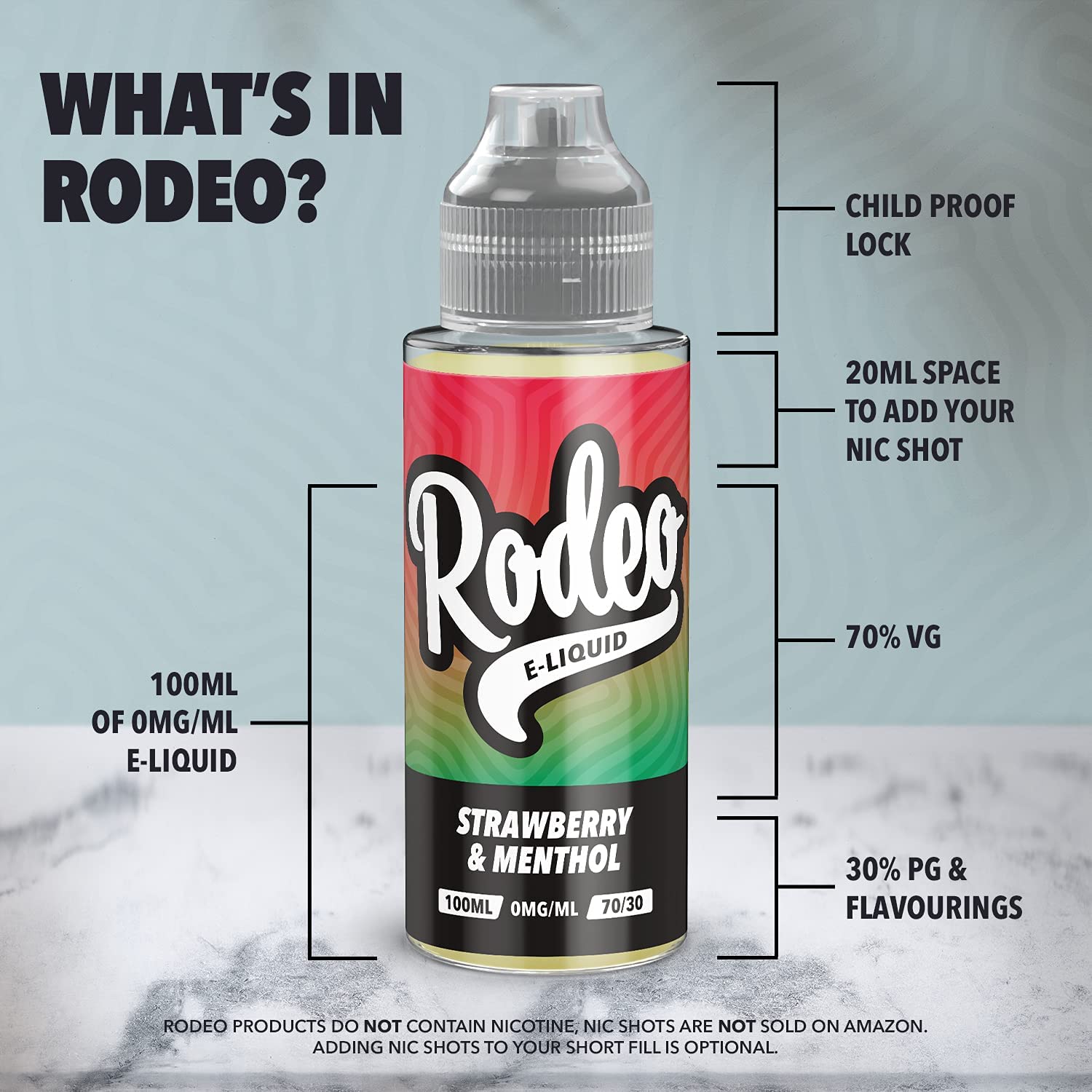 rodeo strawberry vape liquid Rodeo Vape Liquid Strawberry Menthol 100ml Vape Juice E Liquid 70/30 Ecig  Juice No Nicotine Shortfill : Amazon.co.uk: Health & Personal Care