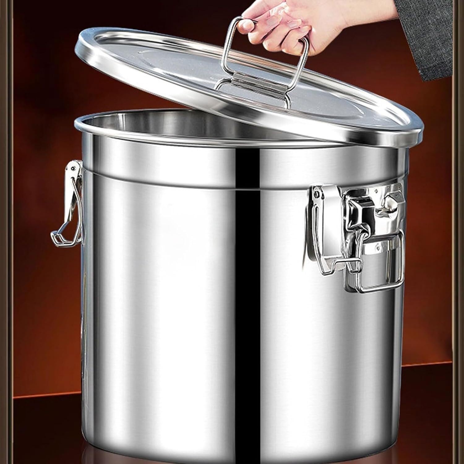 Contenitore ermetico in acciaio inossidabile 304 per caffè, farina e riso | La doppia sigillatura mantiene freschi gli alimenti secchi; acciaio 304 resistente; versatile per la dispensa della cucina.