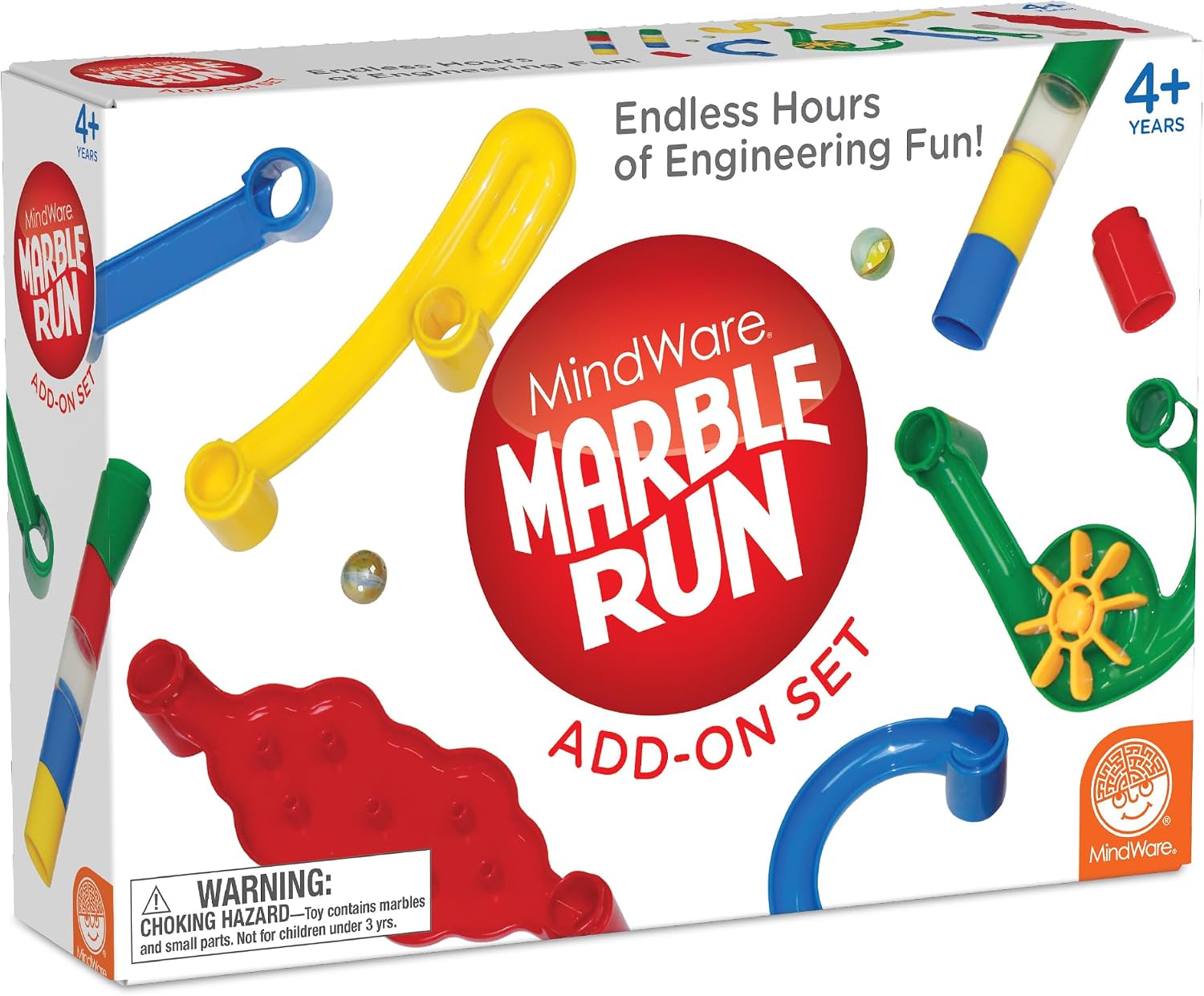 MindWare Marble Run Regular Add-On Set – Expansion Pack for Marble Run Building Toy, 50 Durable Interlocking Pieces, Ages 4 and Up