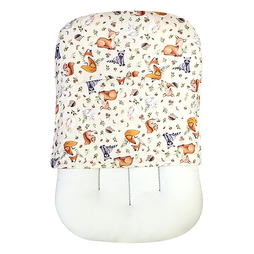 Miniatura 9 de Funda para tumbona para recién nacido, para niños y niñas, funda extraíble, ultra suave y cómoda, funda para tumbona infantil (animales del bosque)